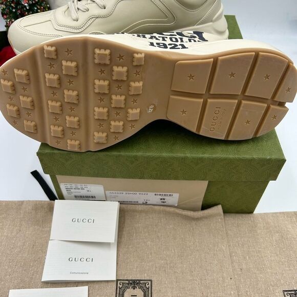 Men’s Gucci Rython 25 low top leather sneakers size 12.5 made in Italy - Picture 5 of 9